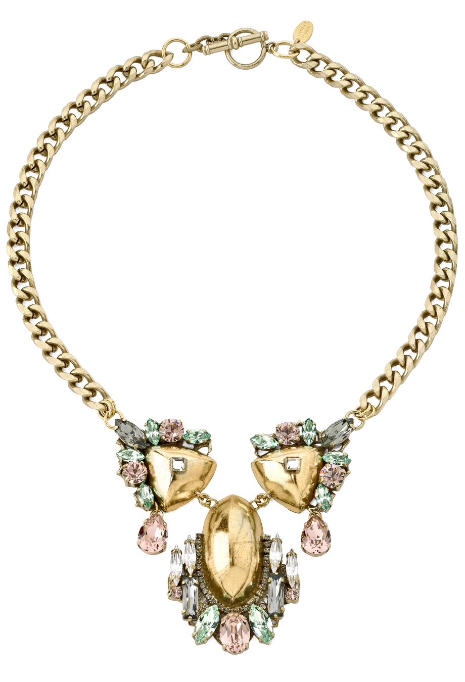 Kette 'Crystal Domed Statement' antik vergoldet