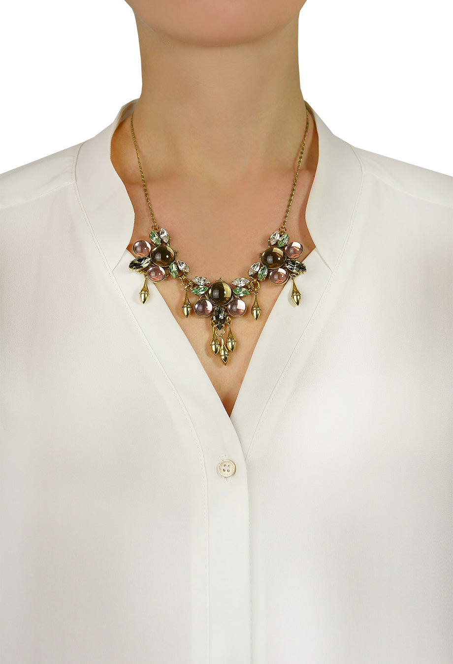 Kette 'Crystal Droplet' antik vergoldet