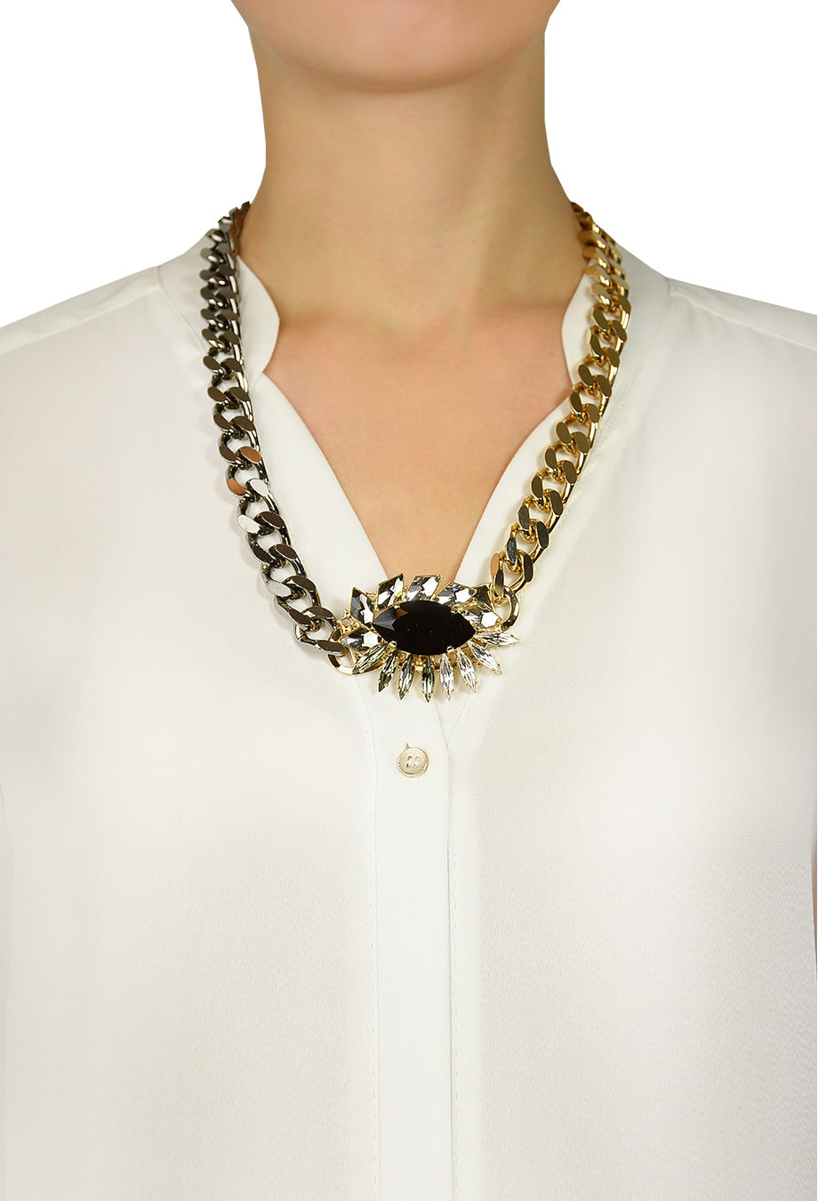 Kette 'Mosaic Crystal' gold-schwarz