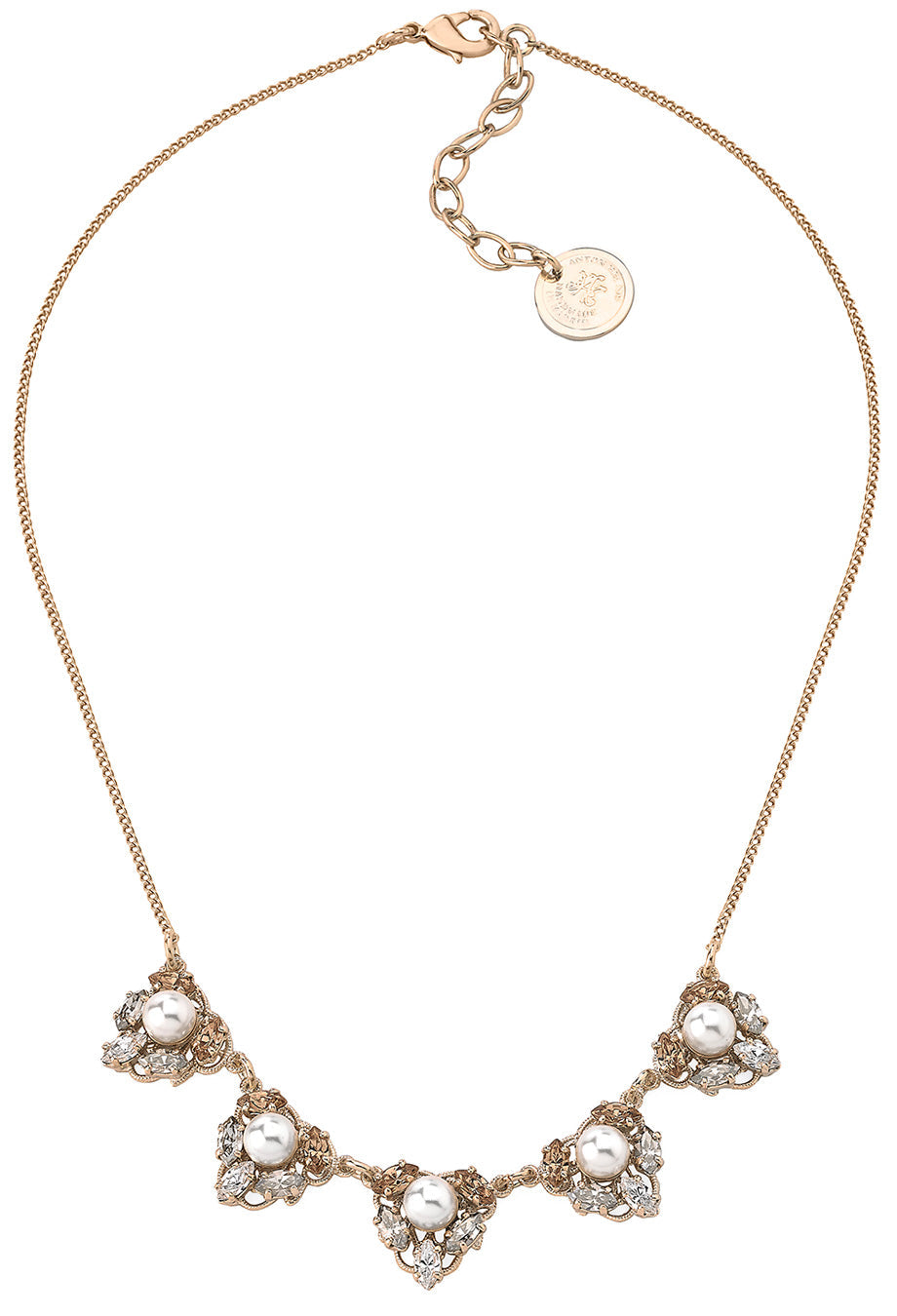 Halskette 'Multi Pearl Crystal' cream