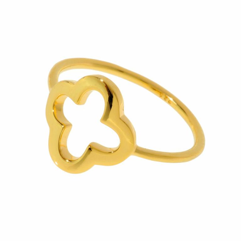 Leaf Ring 'Kleeblatt' vergoldet