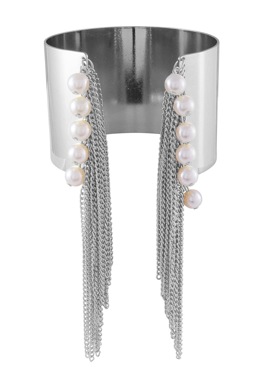 Armreif mit Perlen silber