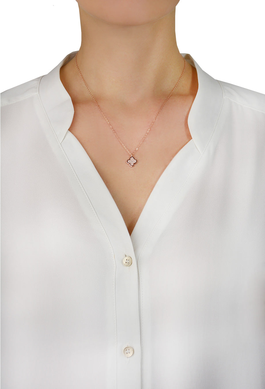 Halskette Leaf rosé vergoldet