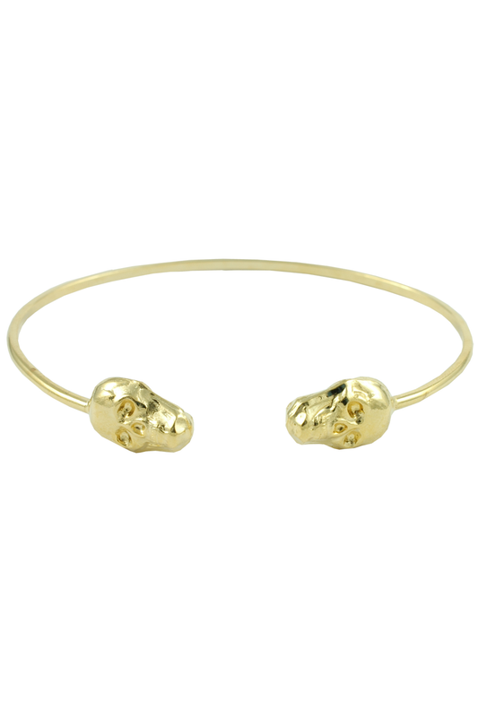 Armreif 'Totenkopf' vergoldet