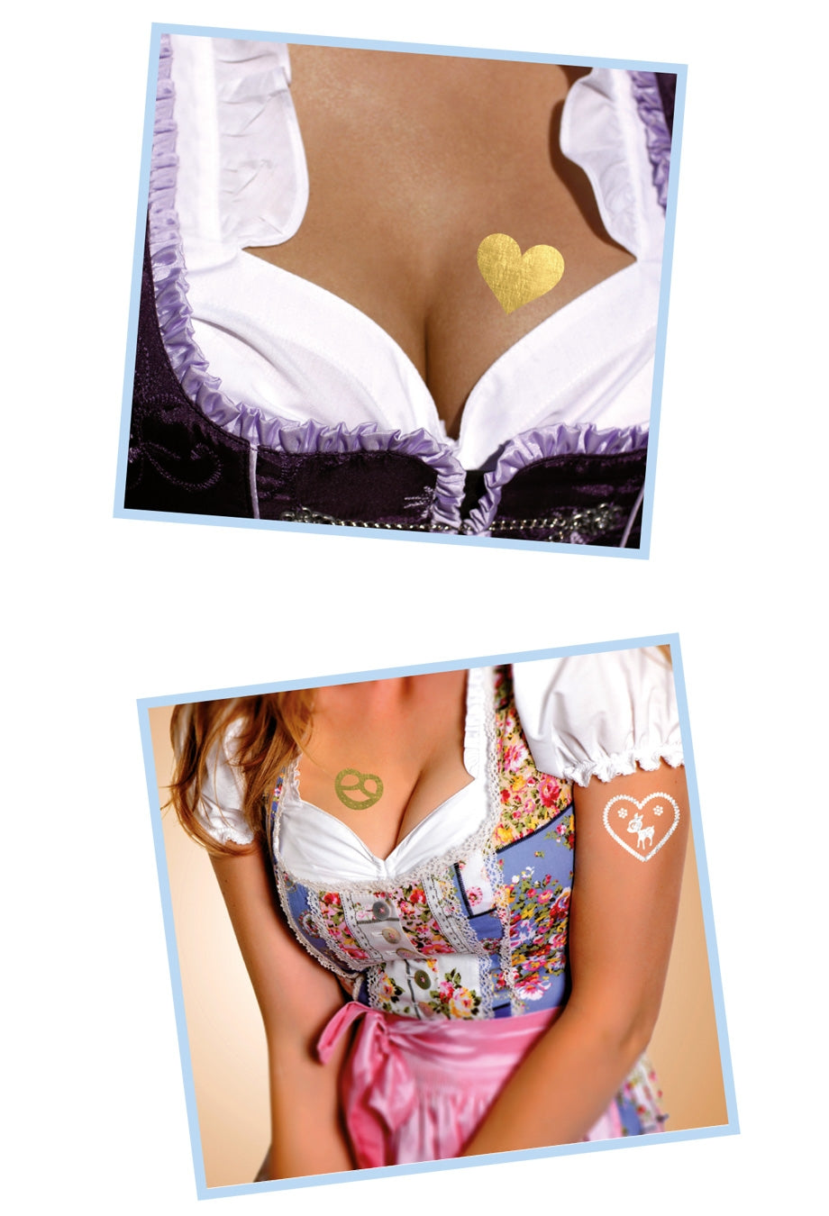 Wiesn Metallic-Tattoo Herz "Single"