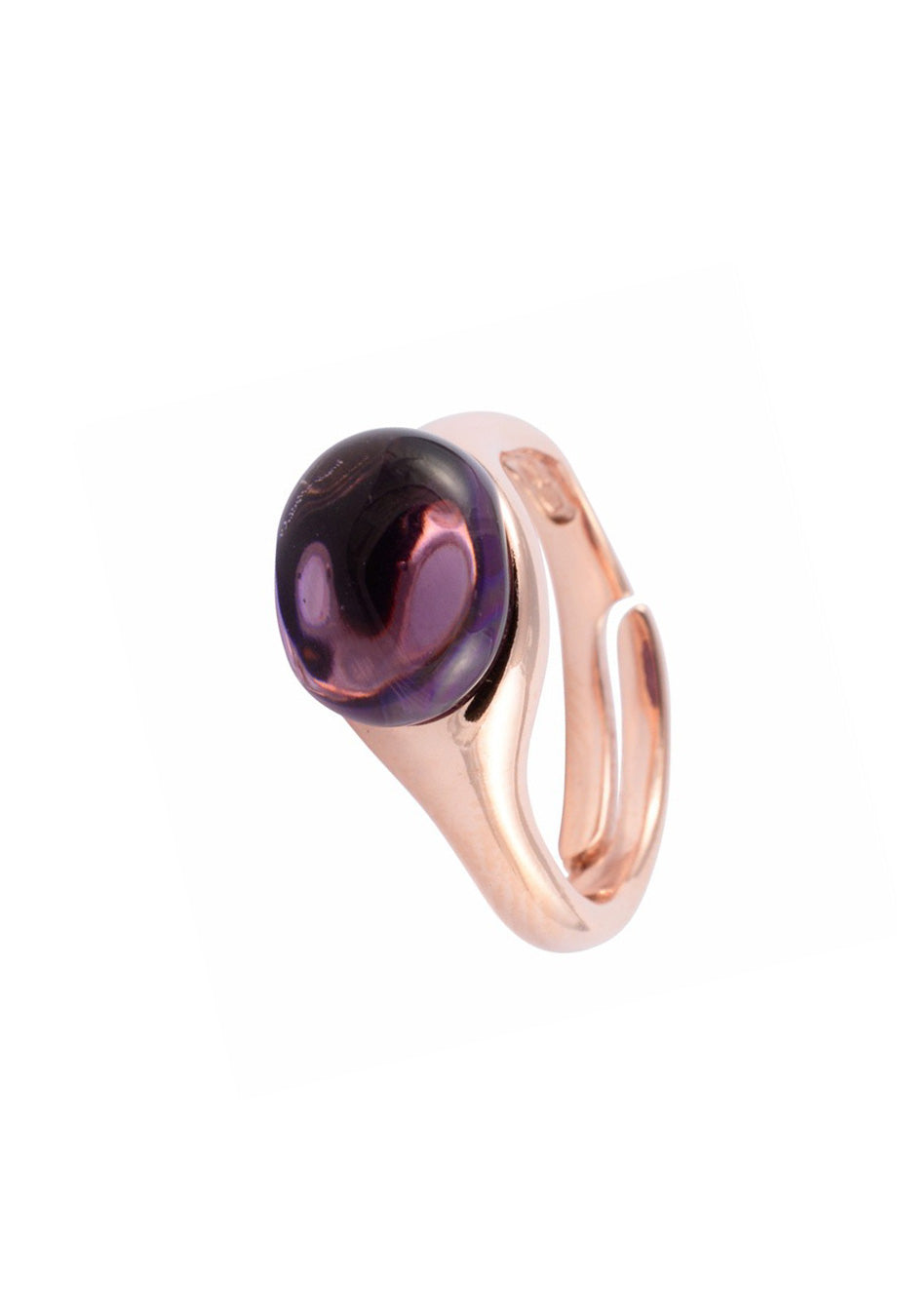 Ring 'Drop Stone' flieder rosé vergoldet