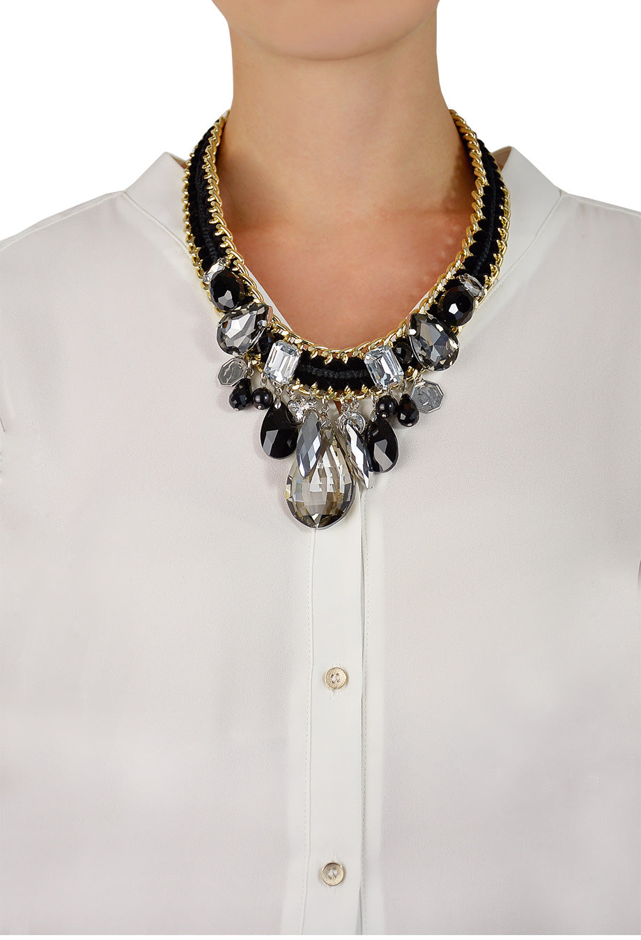Glamour-Kette Samt Schwarz
