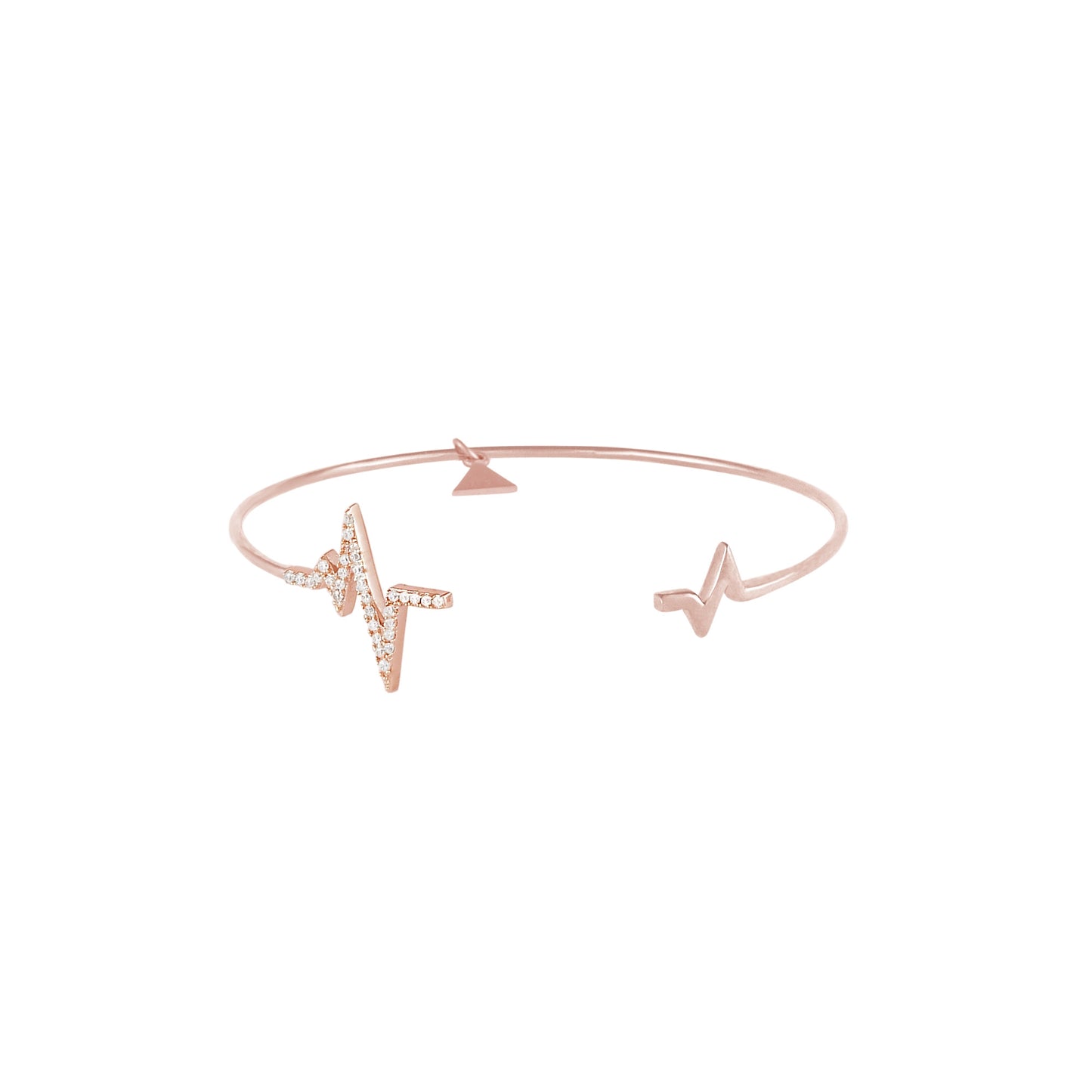 Armreif 'Heartbeat' Silber mit Zirkonia rosé vergoldet