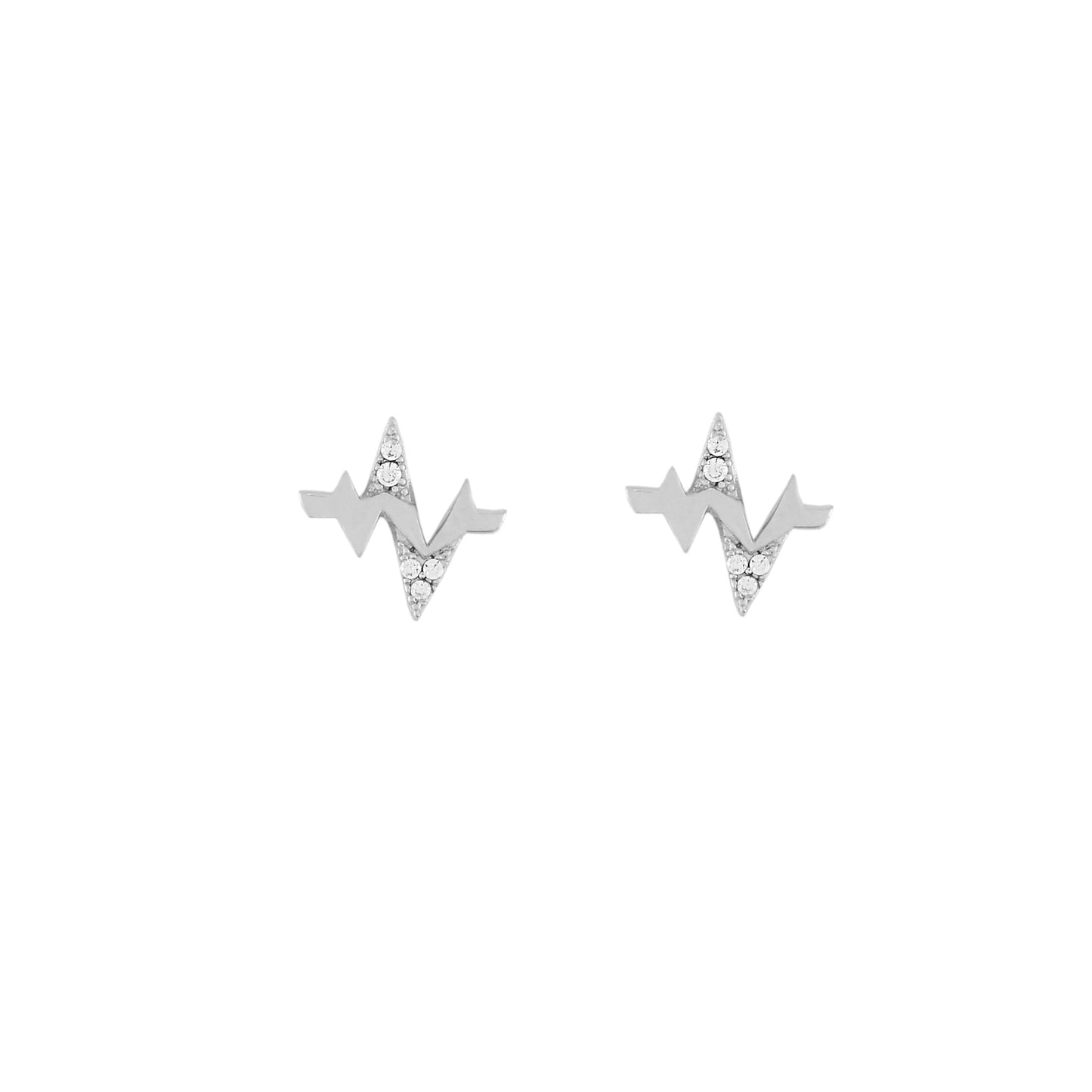 Ohrring 'Heartbeat' Silber mit Zirkonia