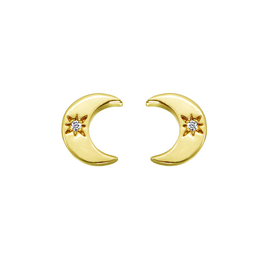 Ohrstecker 'Moonlight' Silber vergoldet