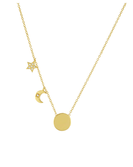 Halskette 'Moon and Star' Silber vergoldet