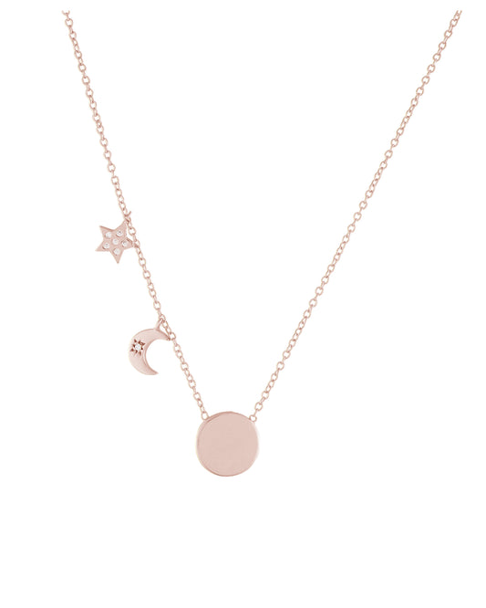 Halskette 'Moon and Star' Silber rosé vergoldet