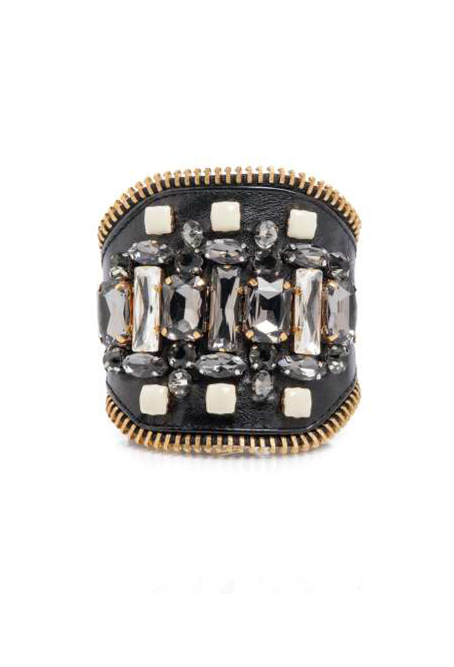 Armband 'Joy' schwarz mit beigen Steinen