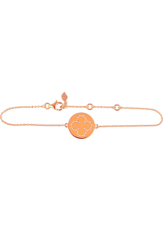 Leaf Armband 'Cloverleaf' rosé vergoldet