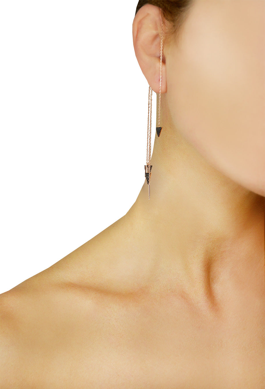 Ear Cuff 'Black Spikes' rosé vergoldet