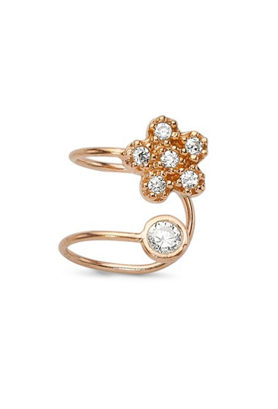 Amorium Mini Earcuff 'Flower' rosé vergoldet