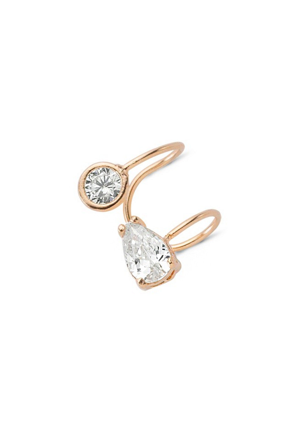 Amorium Mini Earcuff 'oval Stone' rosé vergoldet