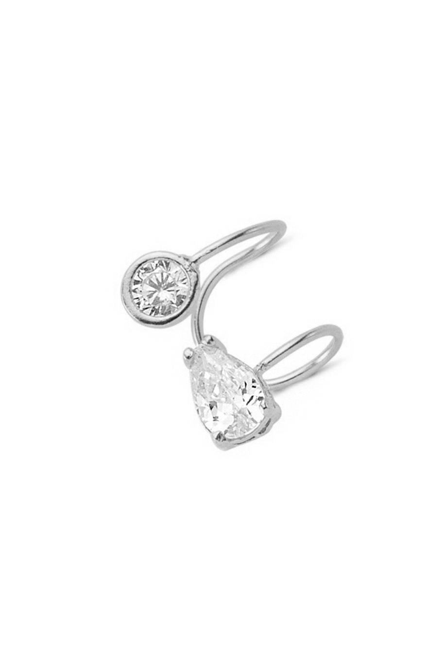 Amorium Mini Earcuff 'oval Stone' Silber