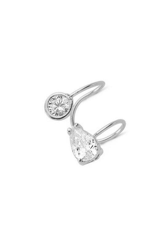 Amorium Mini Earcuff 'oval Stone' Silber