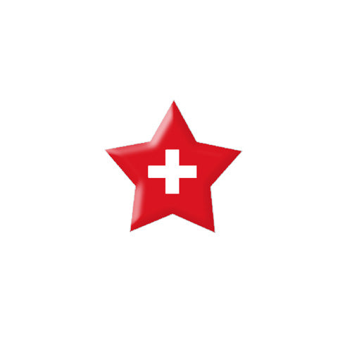 Brillen Aufkleber 'Star Flag' Schweiz