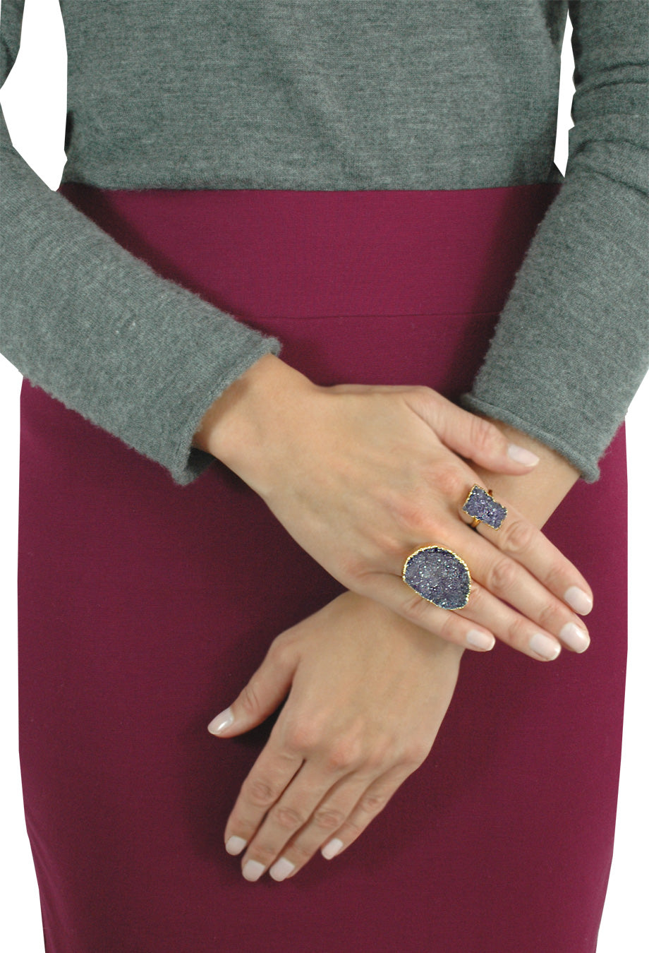 Ring vergoldet mit Quarz flieder