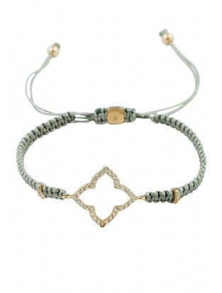 Makramee Armband 'Oriental Flower' grau