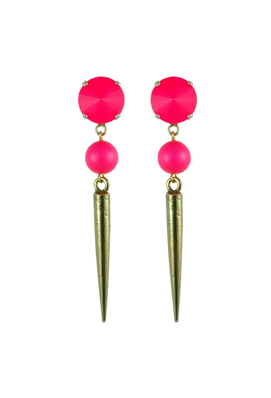 Ohrstecker 'Spikes' neon-pink