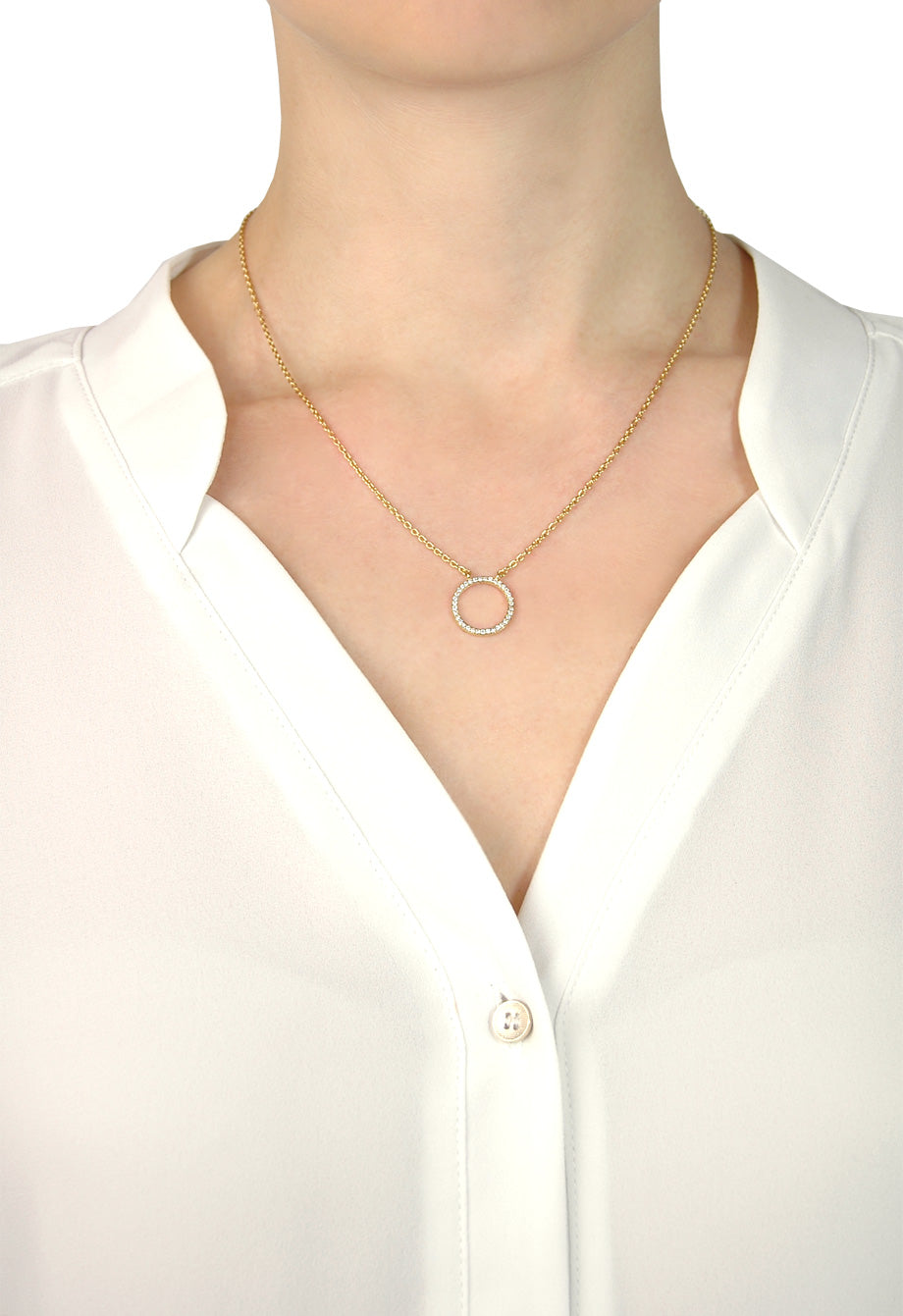 Leaf Kette 'Circle Of Life' silber vergoldet