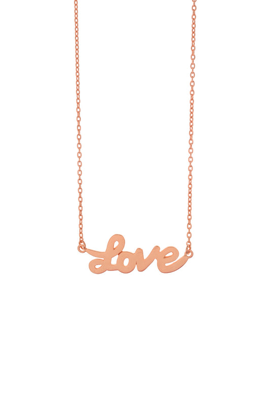 Leaf Halskette 'LOVE' rosé vergoldet