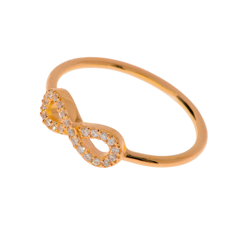 Leaf Ring 'Infinity' mit Zirkonia rosé vergoldet