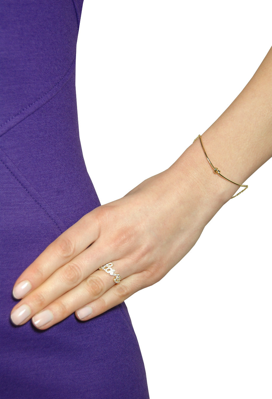 Leaf Ring 'LOVE' mit Zirkonia vergoldet