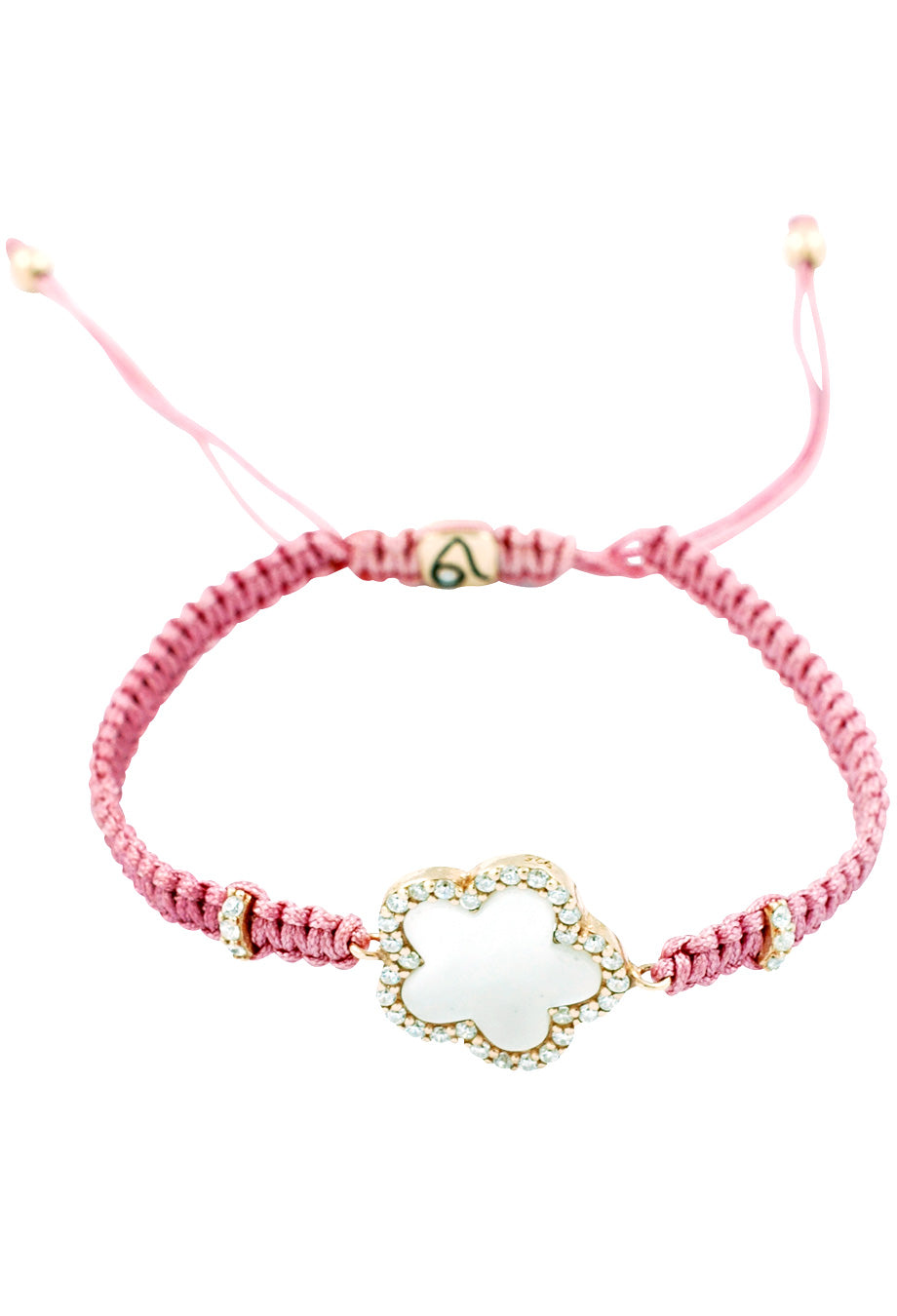 Makramee Armband 'Perlmutt' rosé