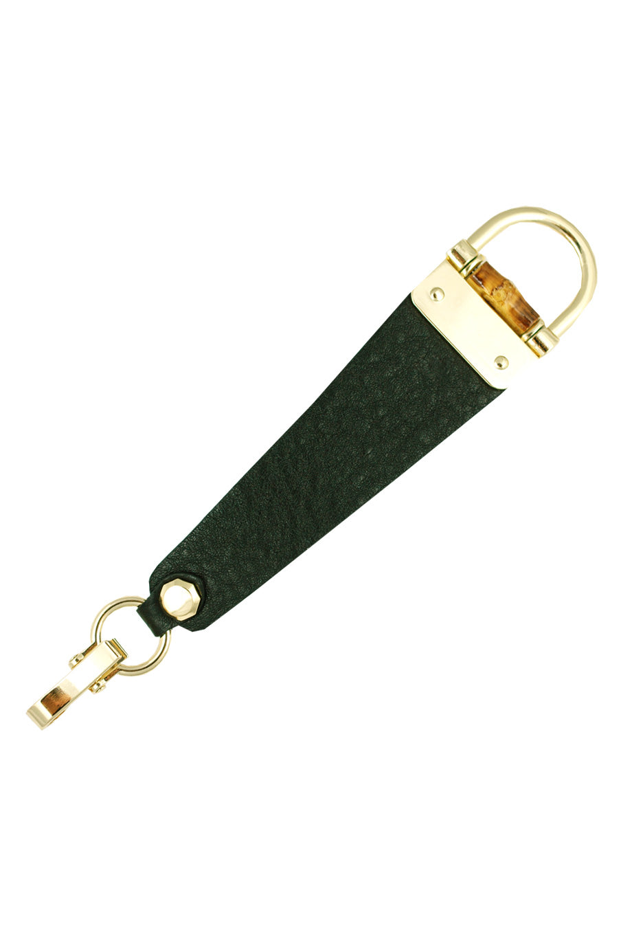 Lederarmband mit Bambus Schließe schwarz