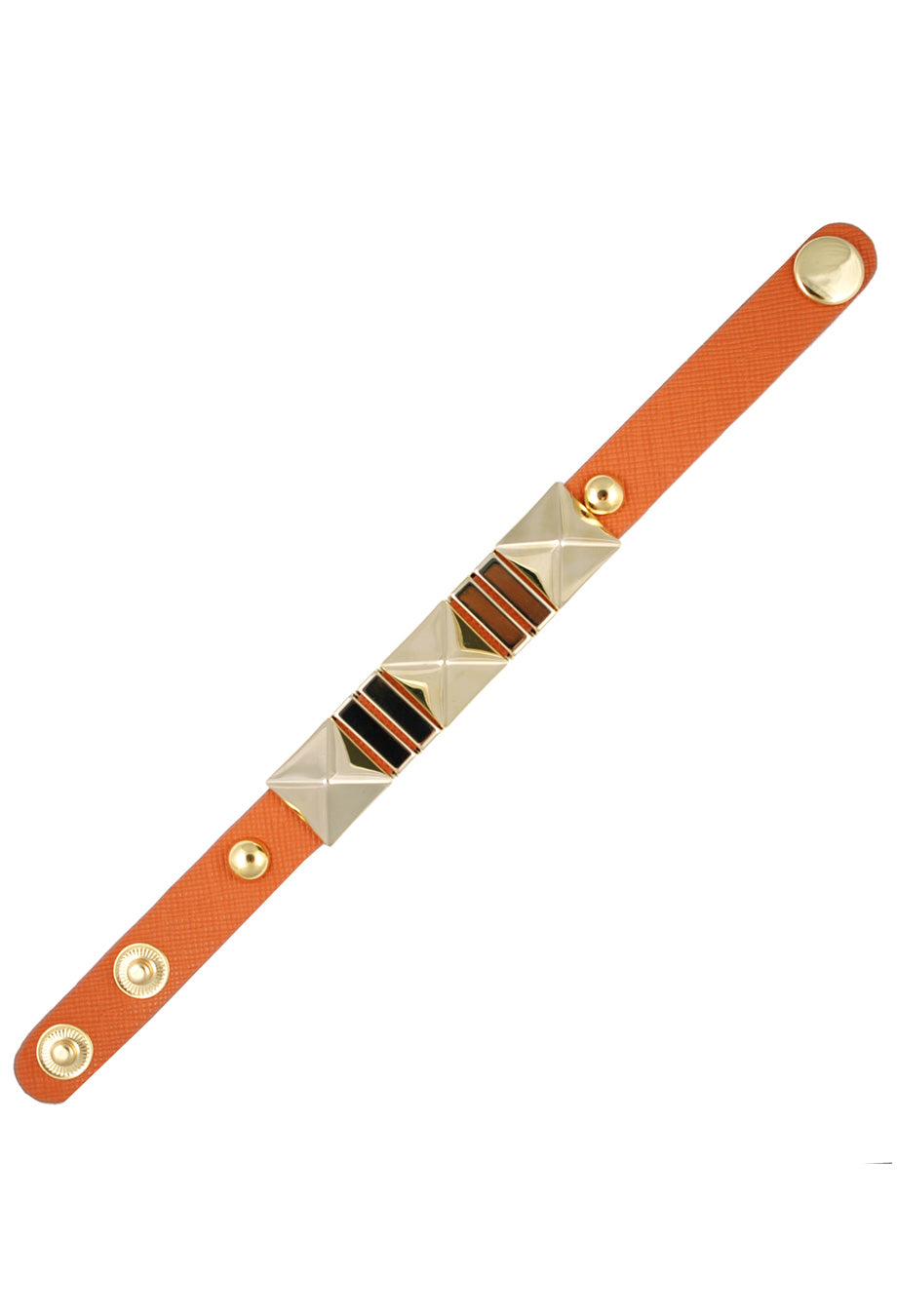 Lederarmband mit Gold-Details camel