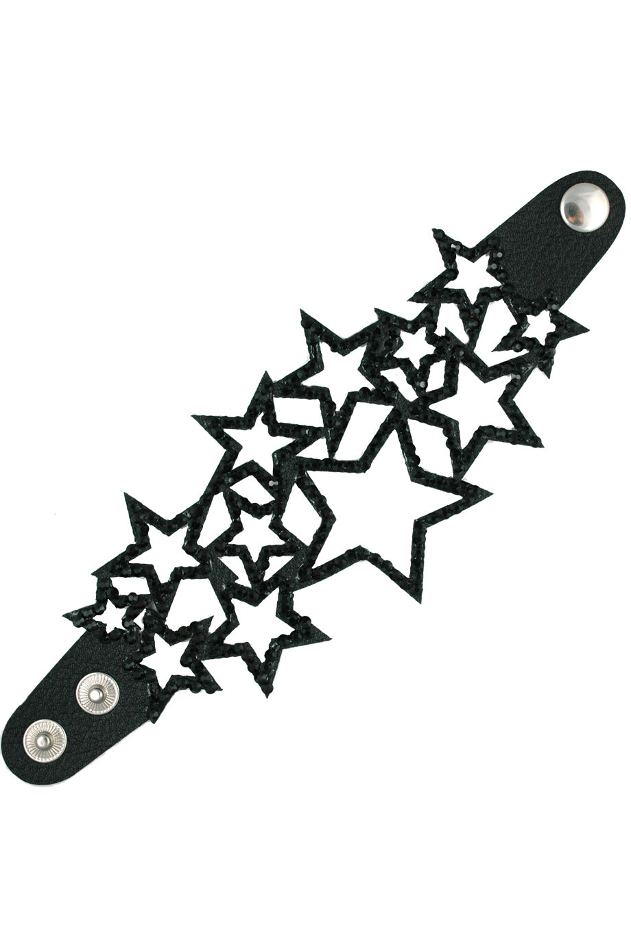 Glamour Armband mit Sternen schwarz