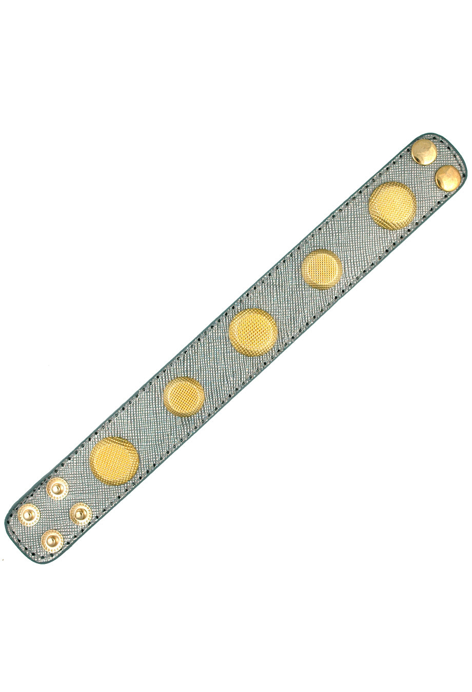 Lederarmband 'Gold Studs' silber