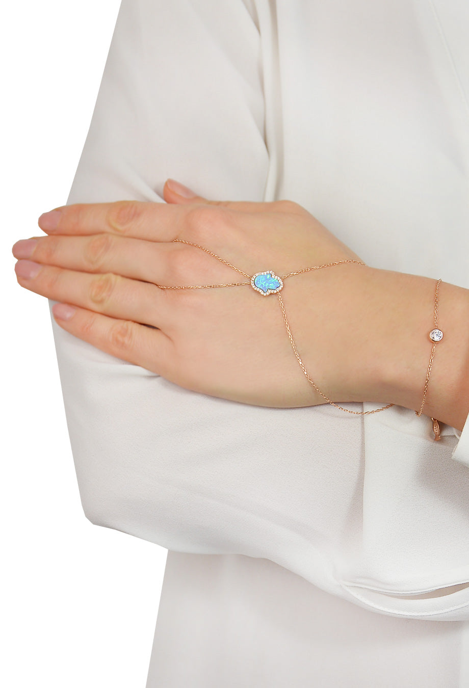 Handpiece 'Fatima Hand' rosé vergoldet