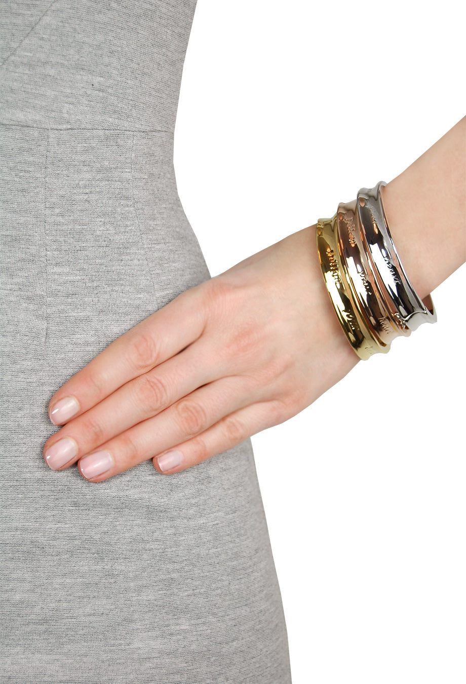 Armreif 'Follow your heart' rosé vergoldet