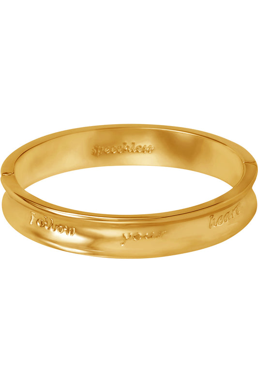 Armreif 'Follow your heart' vergoldet
