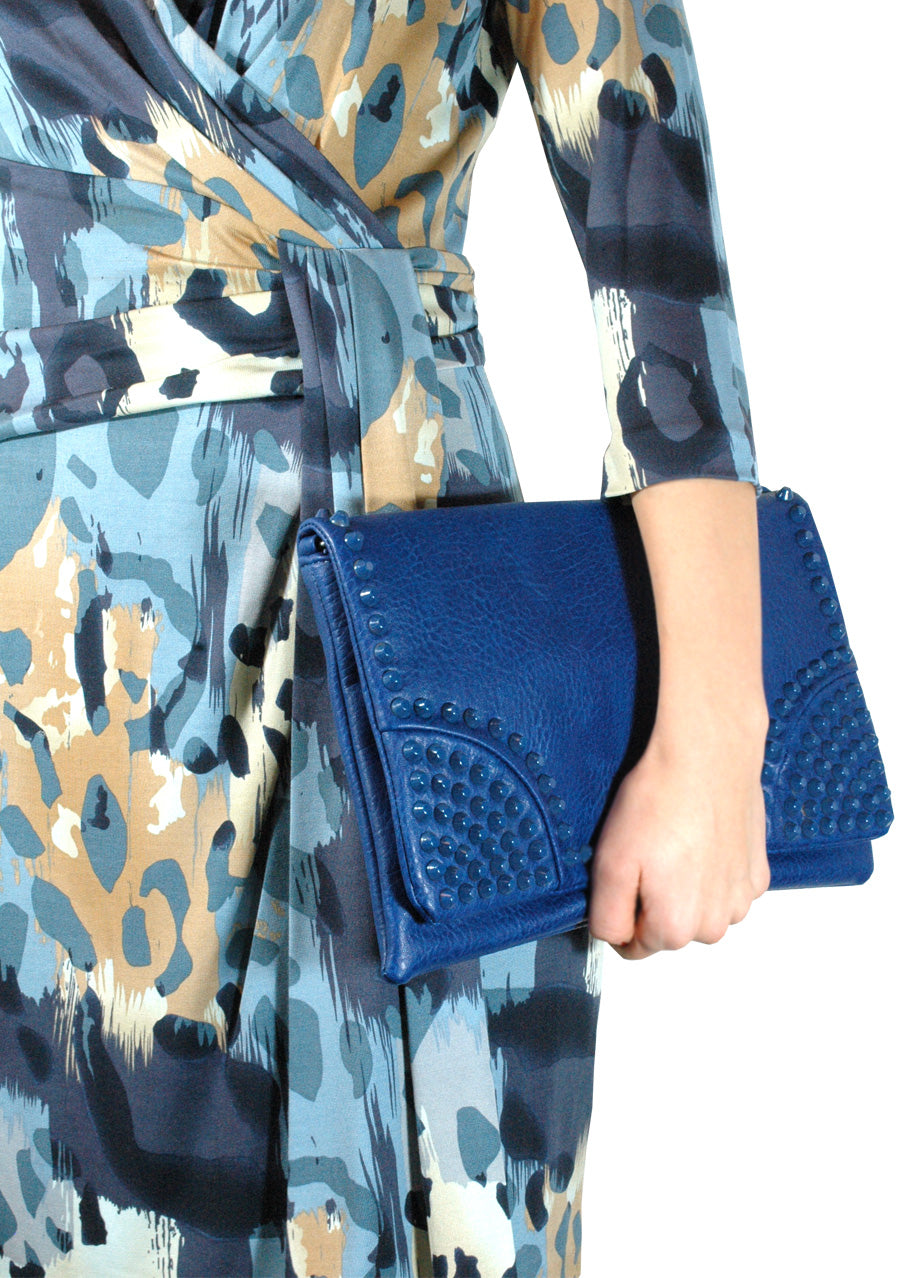 Clutch Tasche 'Studs' blau