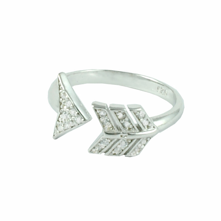 Ring 'Pfeil' mit Zirkonia Silber