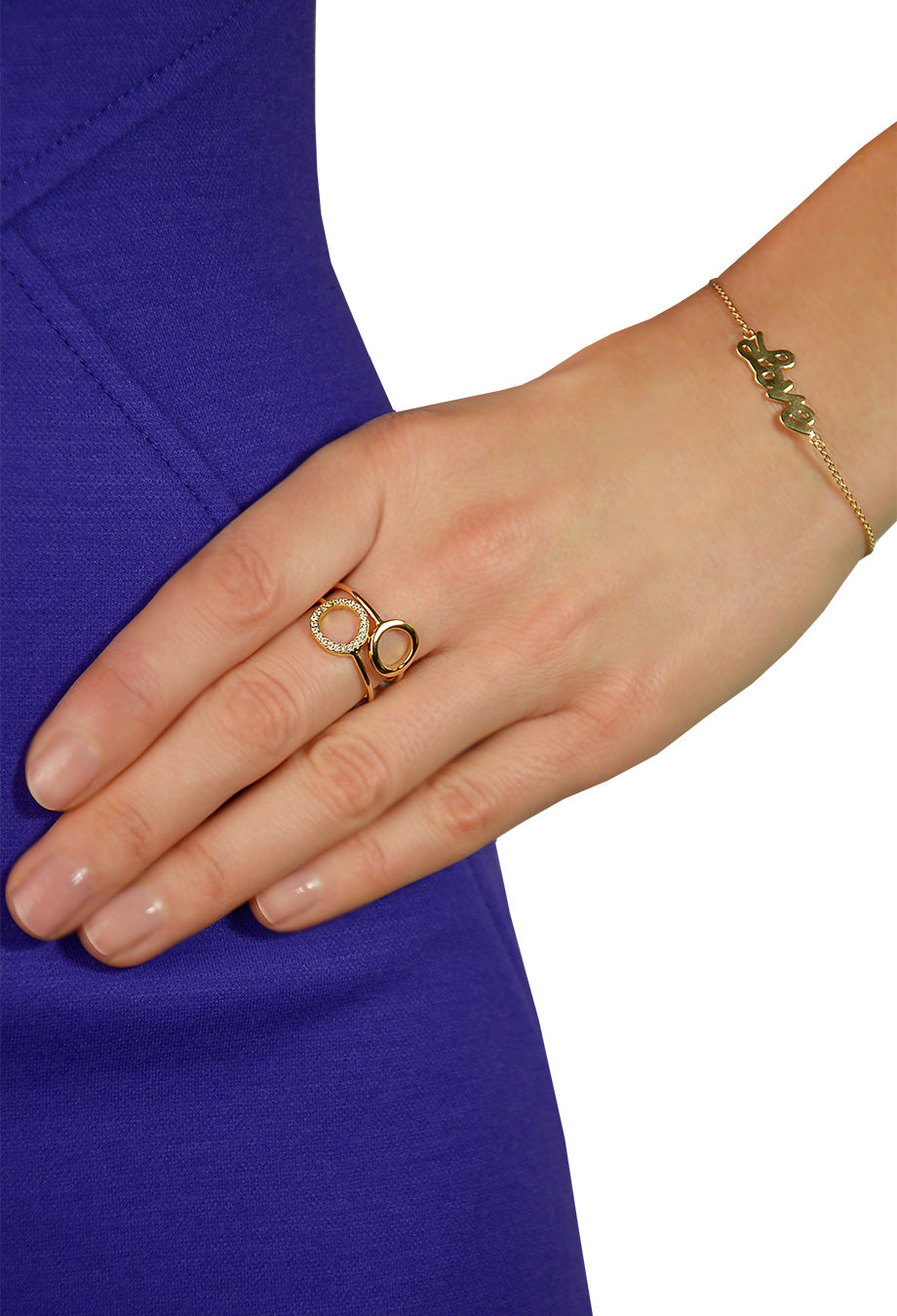 Leaf Armband 'Love' vergoldet