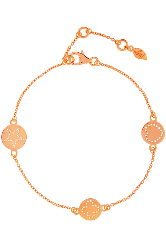 Leaf Armband 'Mini-Disc' rosé vergoldet