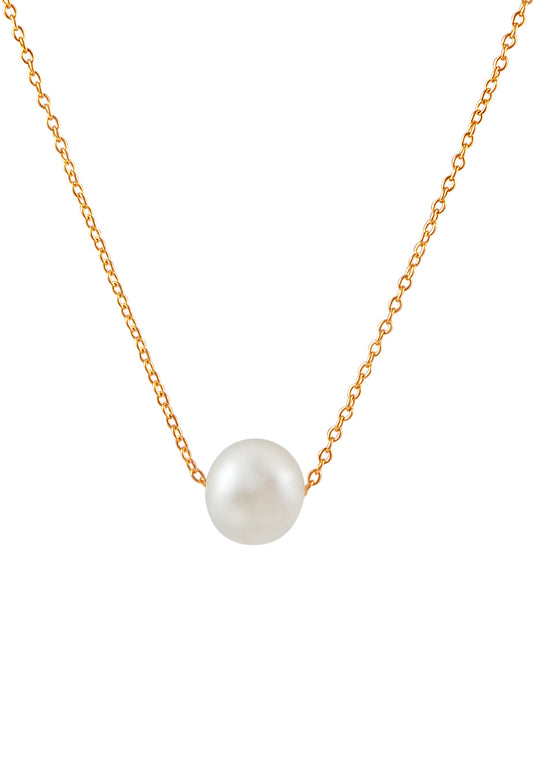 Leaf Halskette mit Perle rosé verglodet