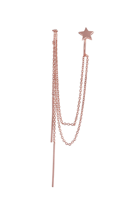 Leaf Ear Cuff mit Stern rosé vergoldet