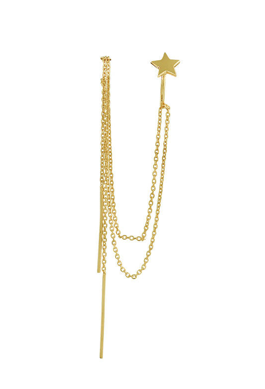 Leaf Ear Cuff mit Stern vergoldet