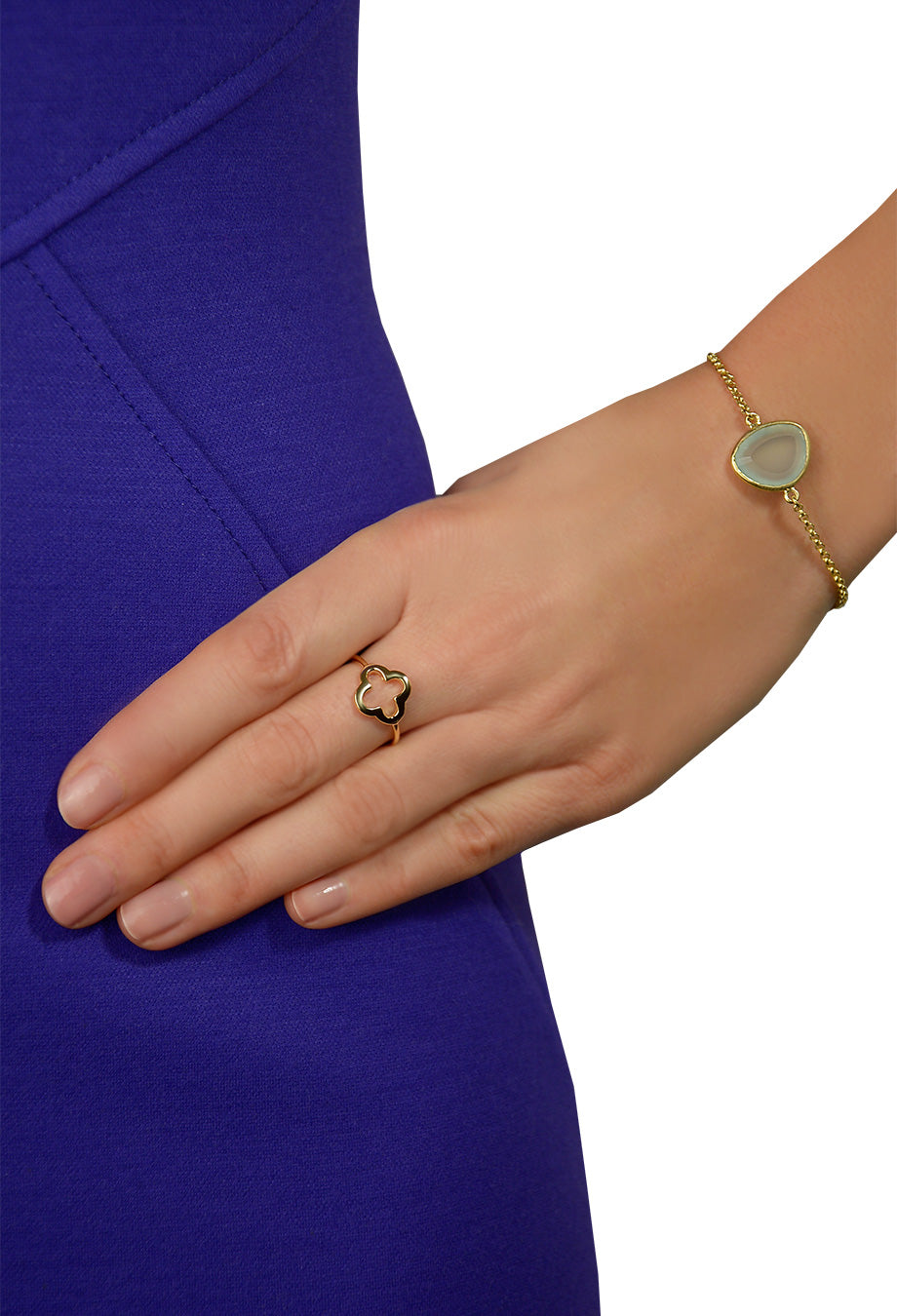 Leaf Ring 'Kleeblatt' vergoldet