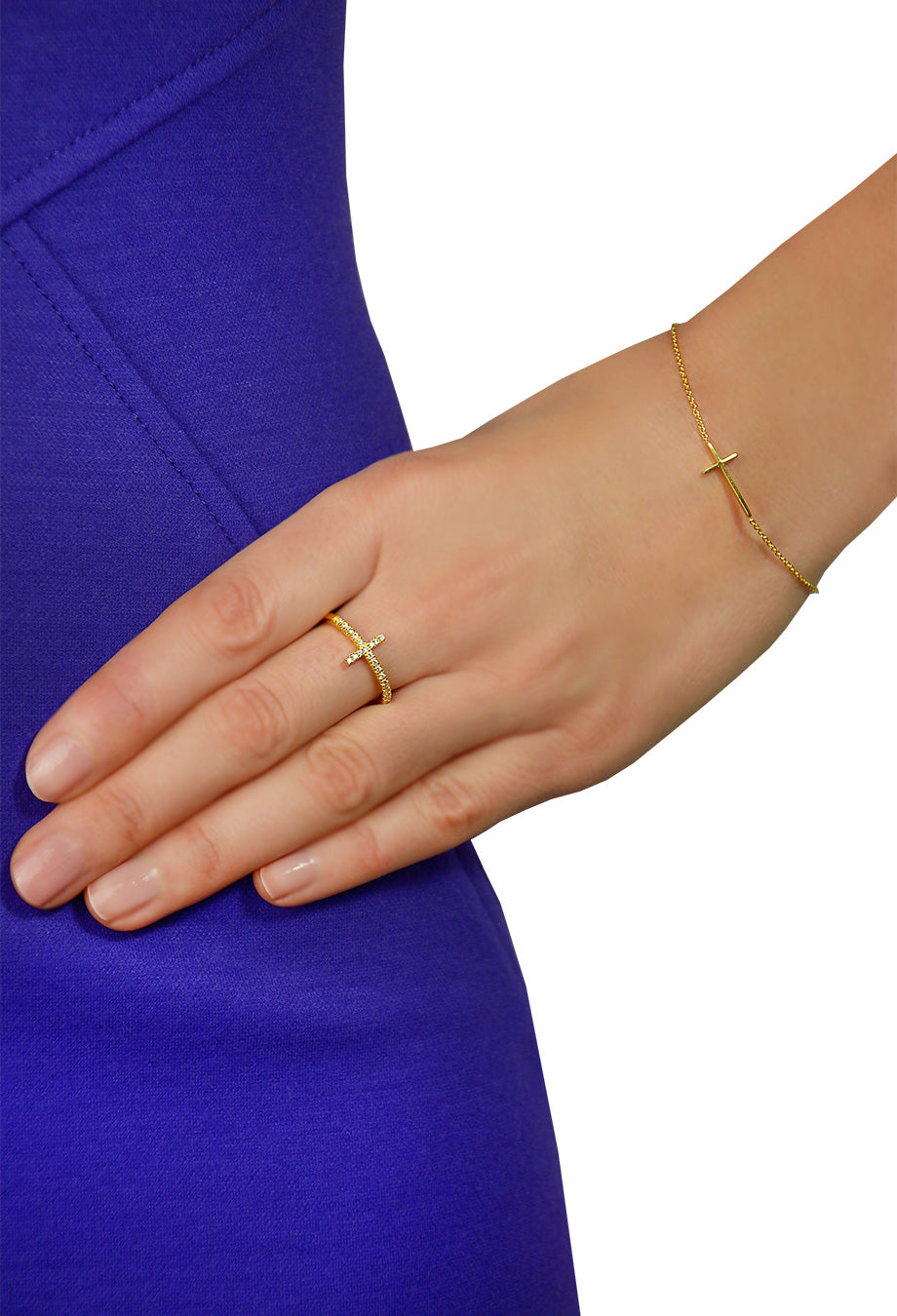 Leaf Leaf Ring 'Kreuz' Zirkonia vergoldet