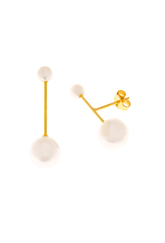 Leaf Perlenstecker vergoldet