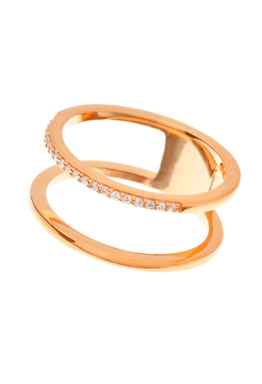 Leaf Ring 'Double' rosé vergoldet